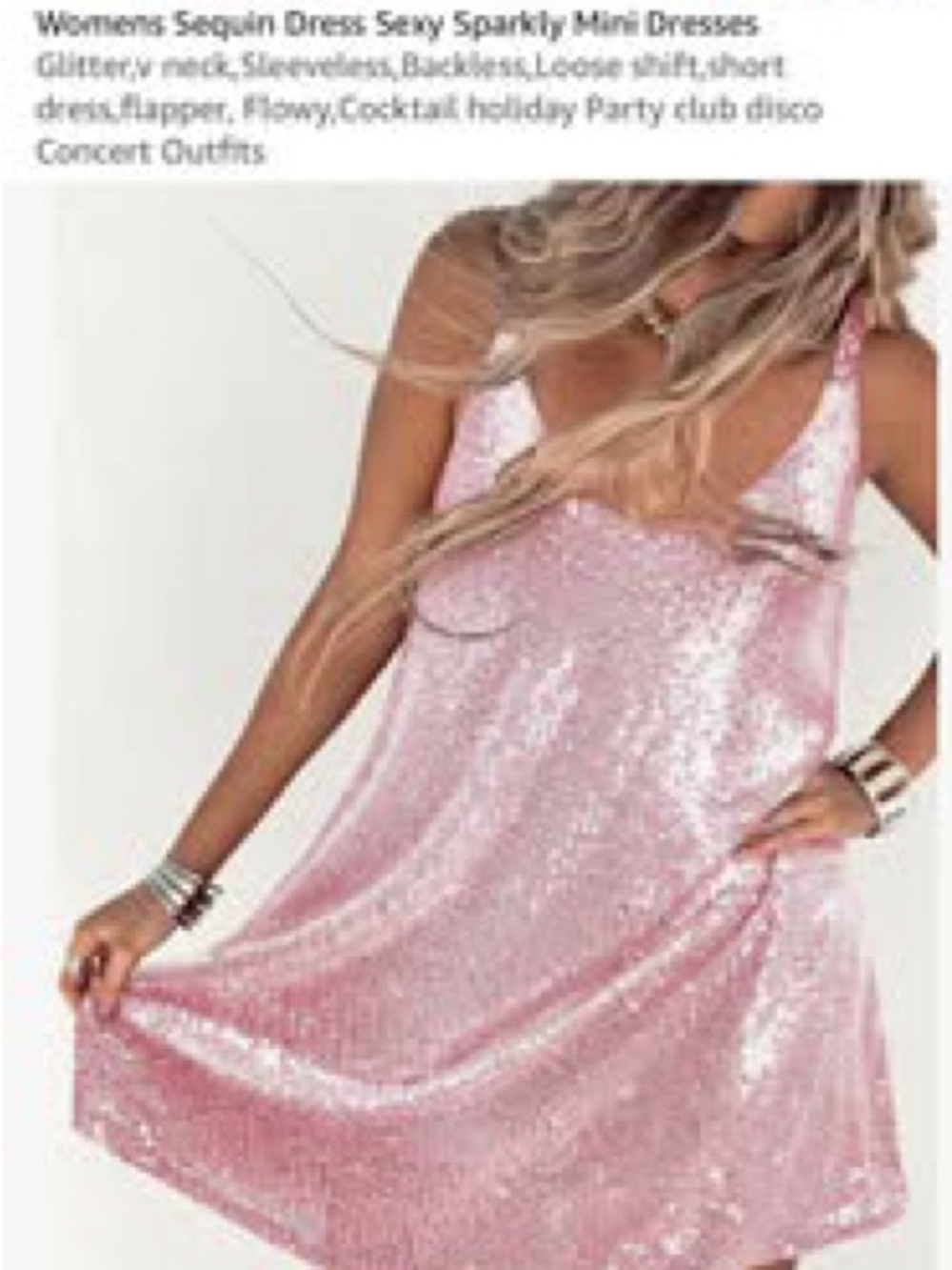 Sparkle Sequin Slip Dress - Pink